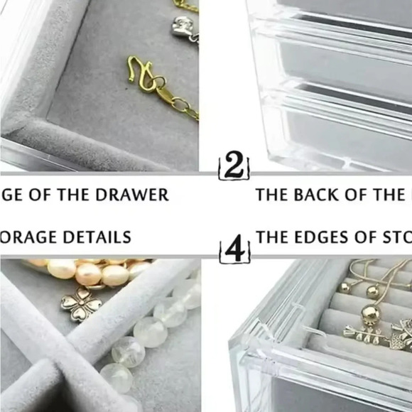 Chic White Jewelry Organizer with Clear Lid and Multiple Compartments
0225 - Picture 7 of 7